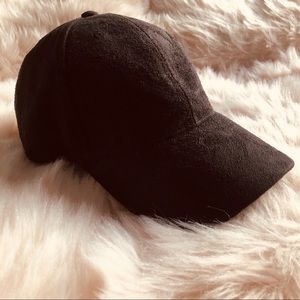 Black suede hat